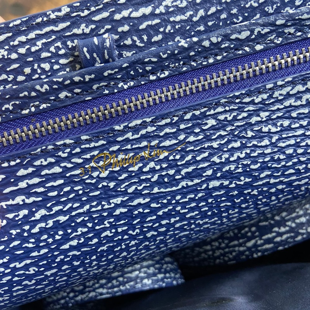 3-1 PHILLIP LIM Blue Pashli satchel Speckle bag - Picture 5 of 9